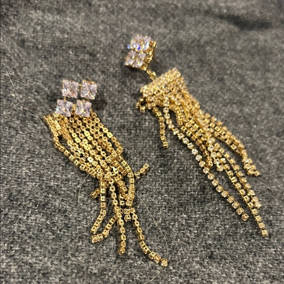 Elegant Gold Dangle Earrings - Picture 1 of 1